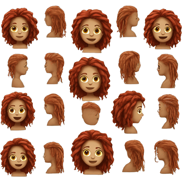 red head with locs emoji