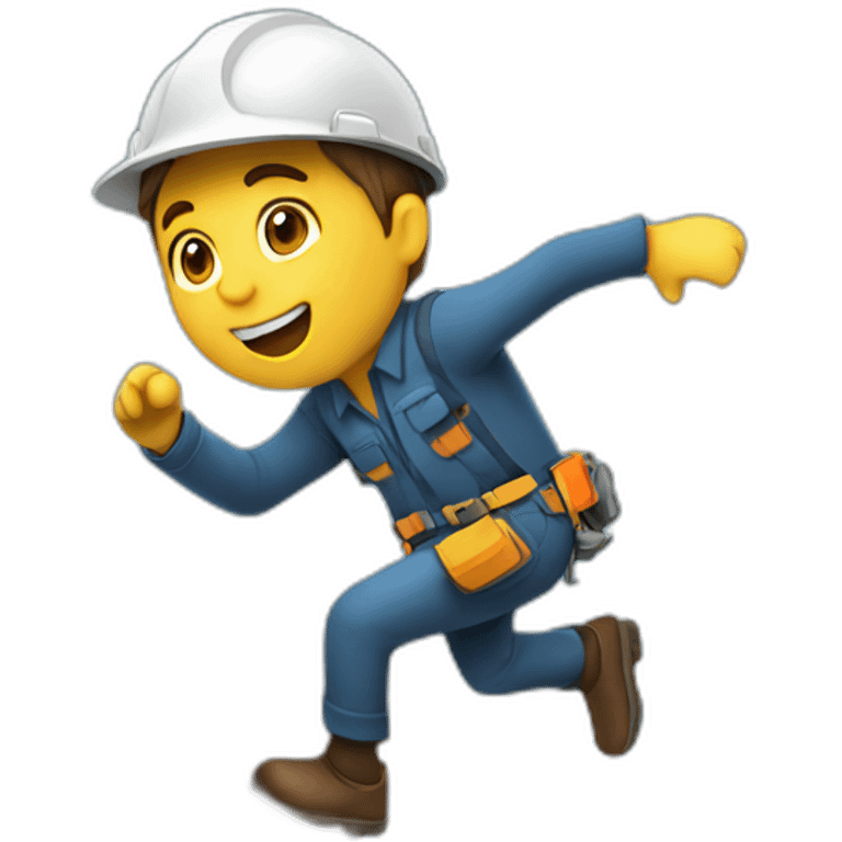 engineer jumping rolling in a slope emoji