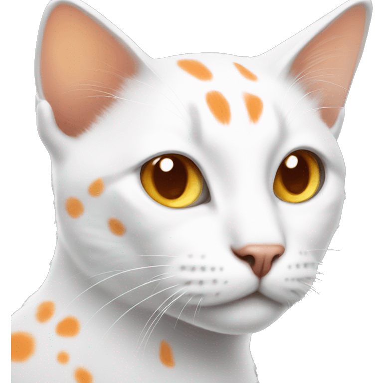 White cat with orange spots emoji