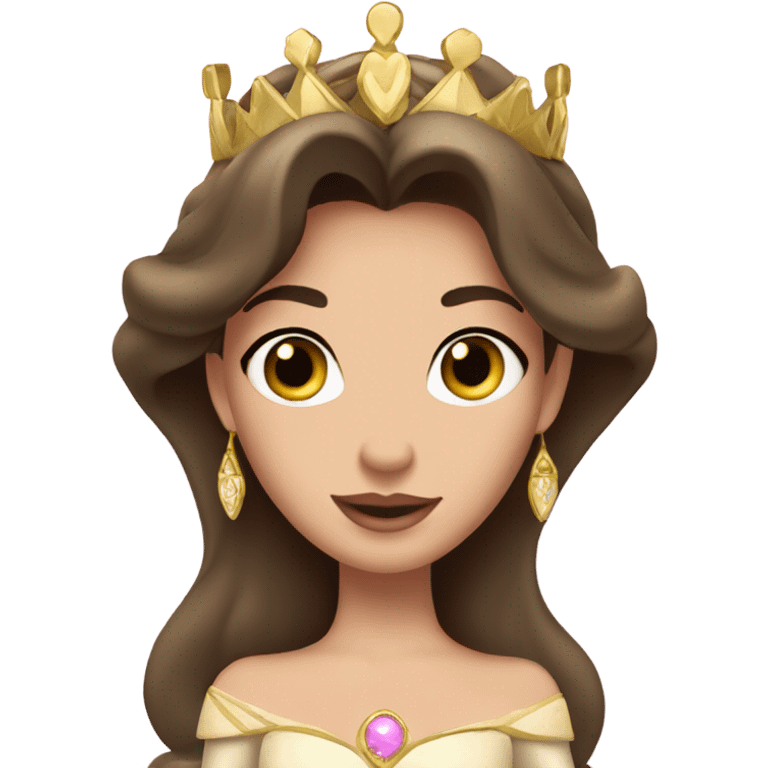 Princess Aurora with dark brown hair with gold tiara  emoji