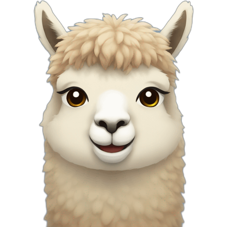 alpaca in anime style smile emoji