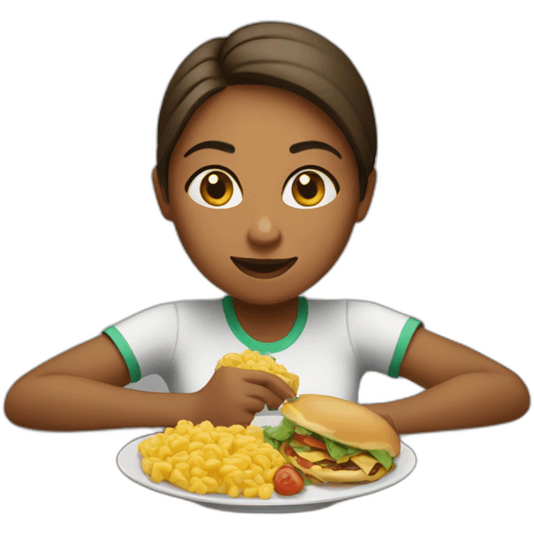 fit female eating food emoji