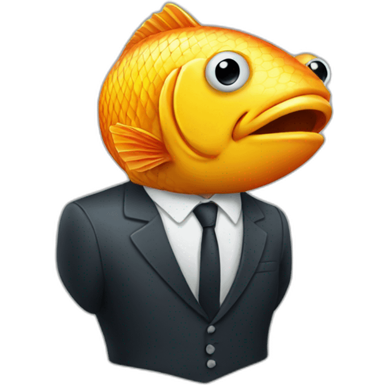 Fish wearing suit  emoji