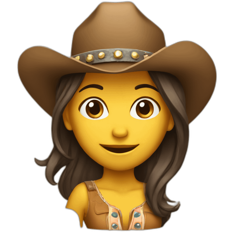 cowboy hat dancing girl emoji