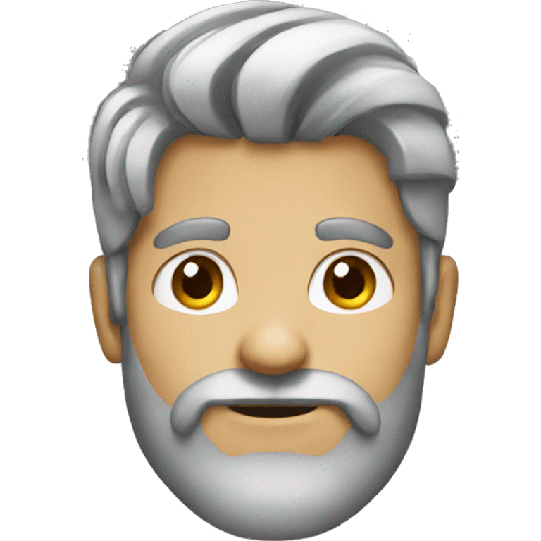 male portrait with beard with hair emoji