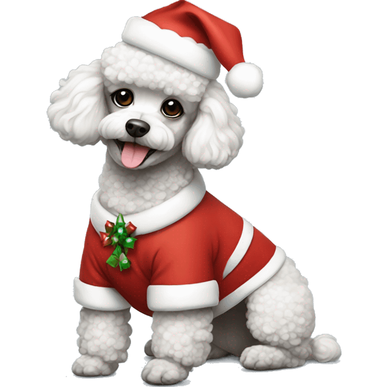 Poodle dog wearing Christmas attire  emoji