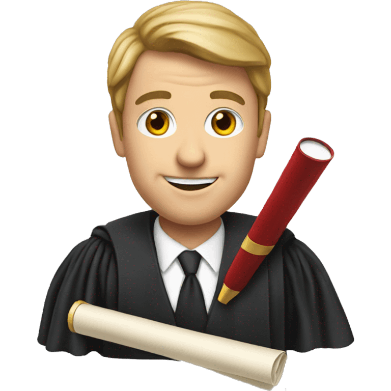 Lawyer holding a degree in his hand emoji