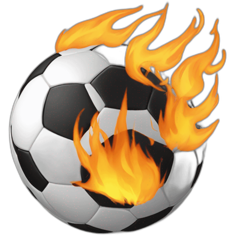 overlap soccer ball flame  emoji