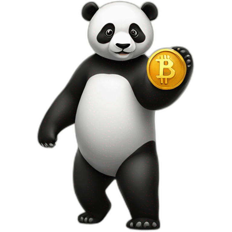 Panda with Bitcoin emoji