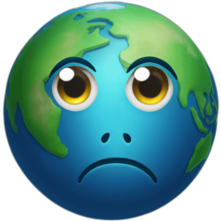 planet earth with face with one eye emoji