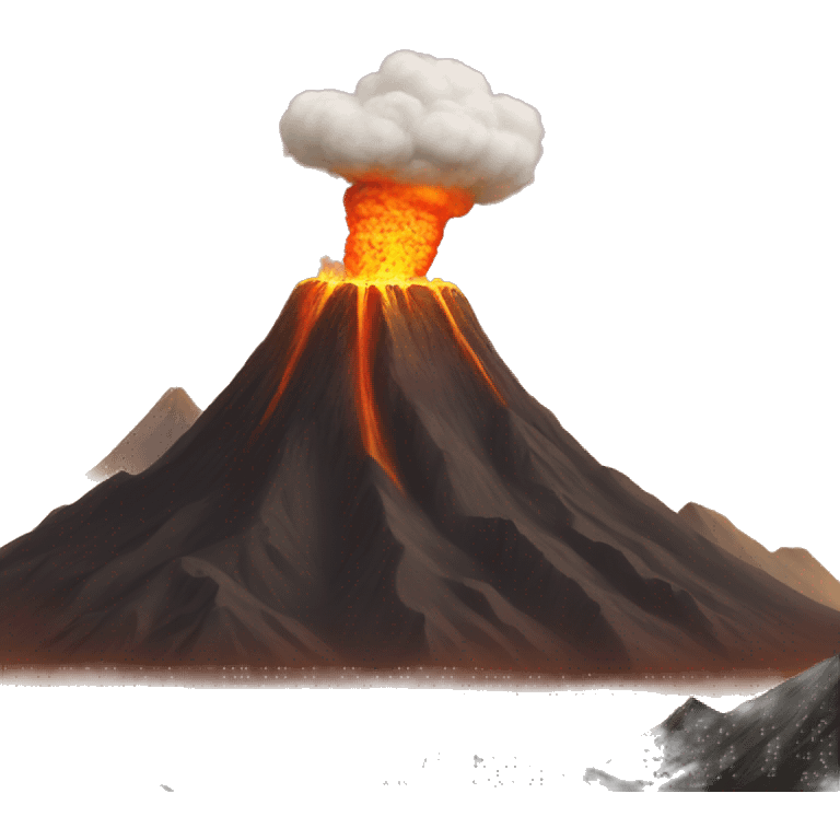 Volcano mixed with a Golden tooth emoji