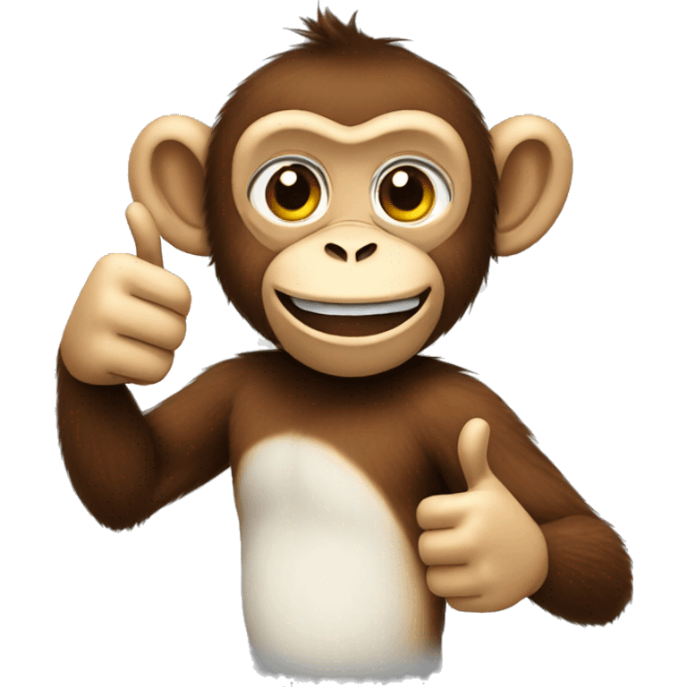 Monkey with thumbs ups emoji