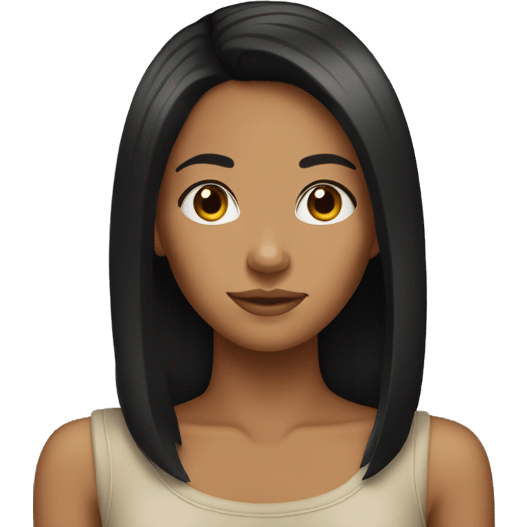 Tan girl with straight black hair emoji