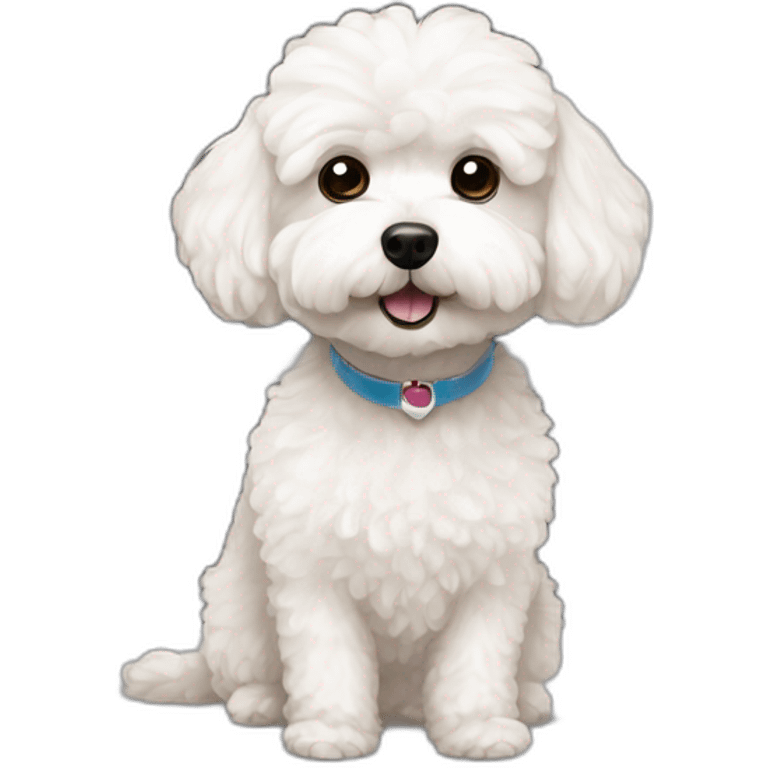 white maltipoo watching tv emoji