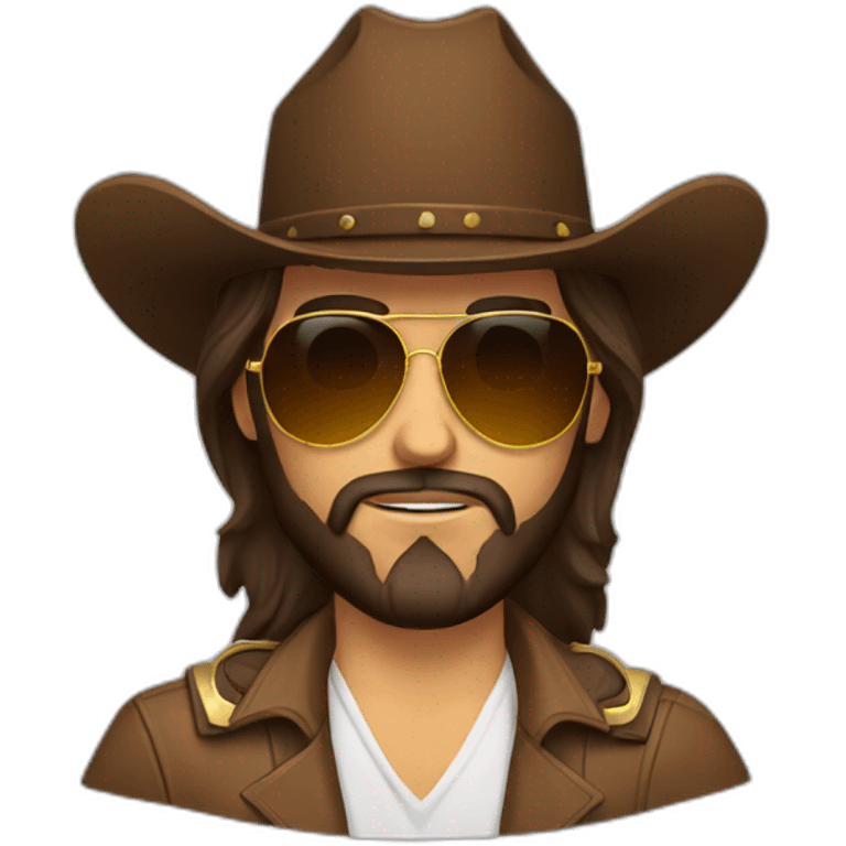 Jesus with brown aviators as a cowboy gunslinger emoji