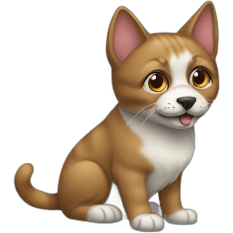 Un chat dans un chien emoji