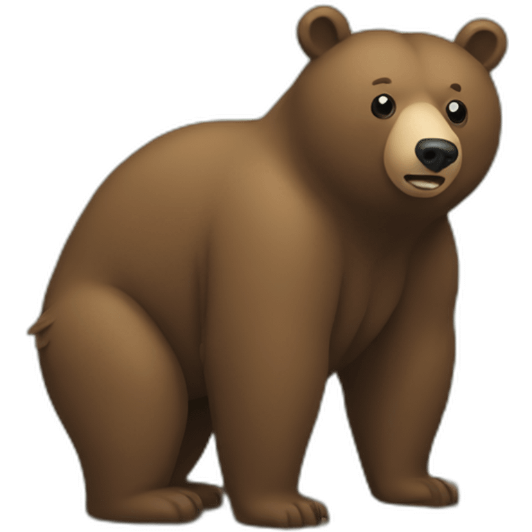 a bear shitting in the woods emoji