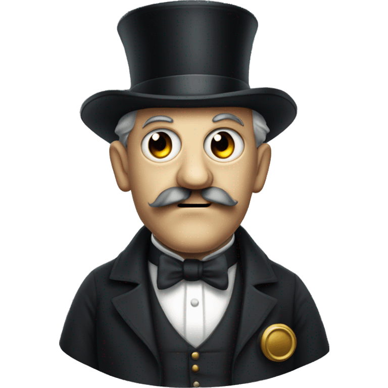 Evil British man with a tophat and monocle. emoji