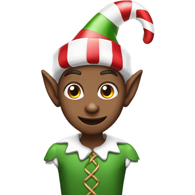 elf with candy cane emoji