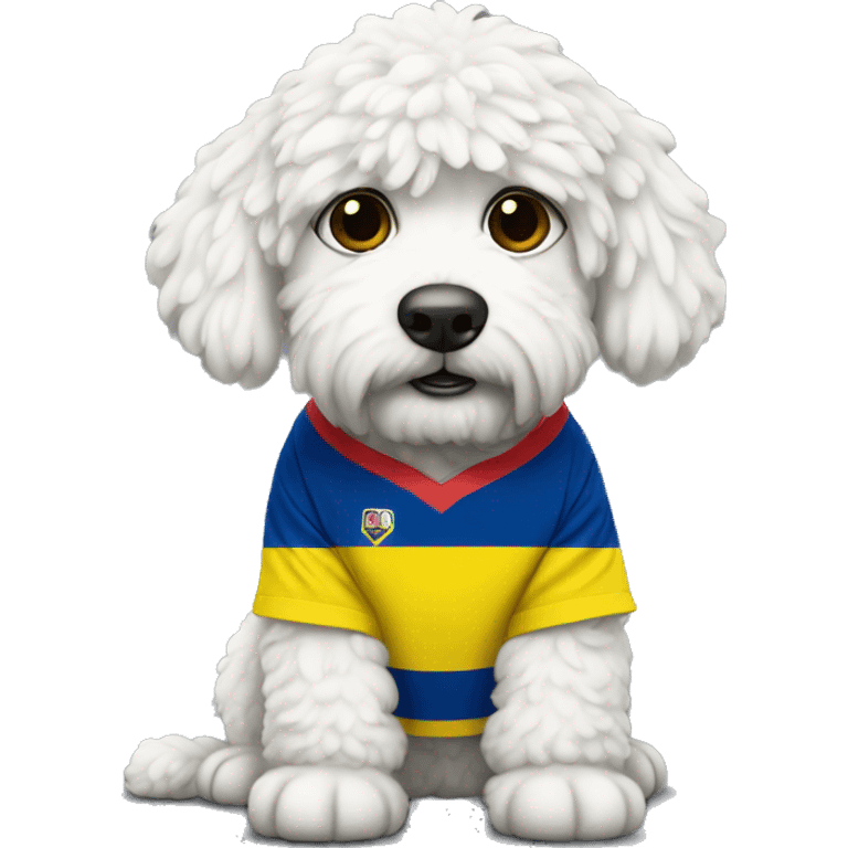 White doodle with a Colombia jersey emoji