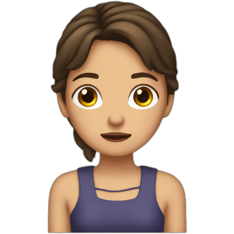 Fille brune qui pleure emoji