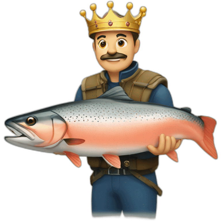 salmon with king emoji