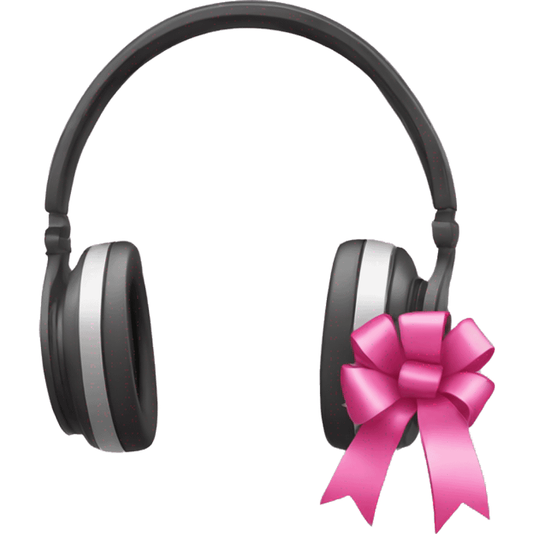 Headphones with pink ribbons emoji