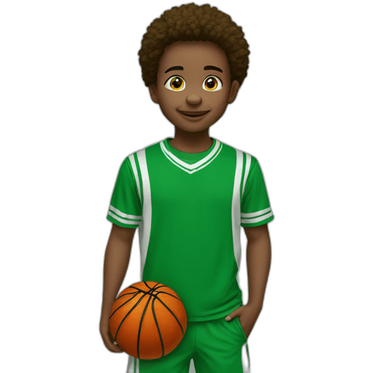 children basketball tshirt green emoji