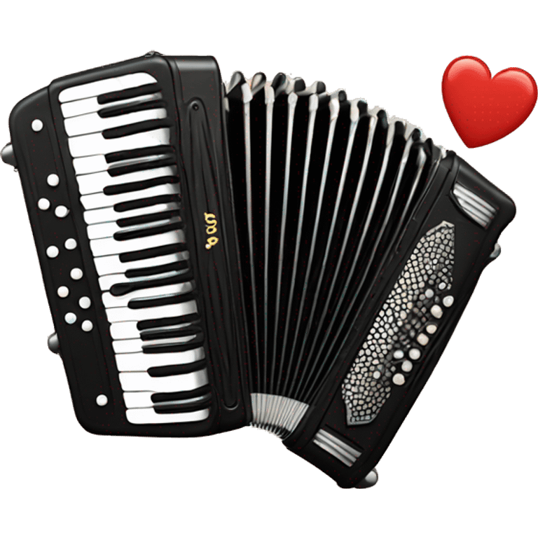 a drop in love with an accordion emoji