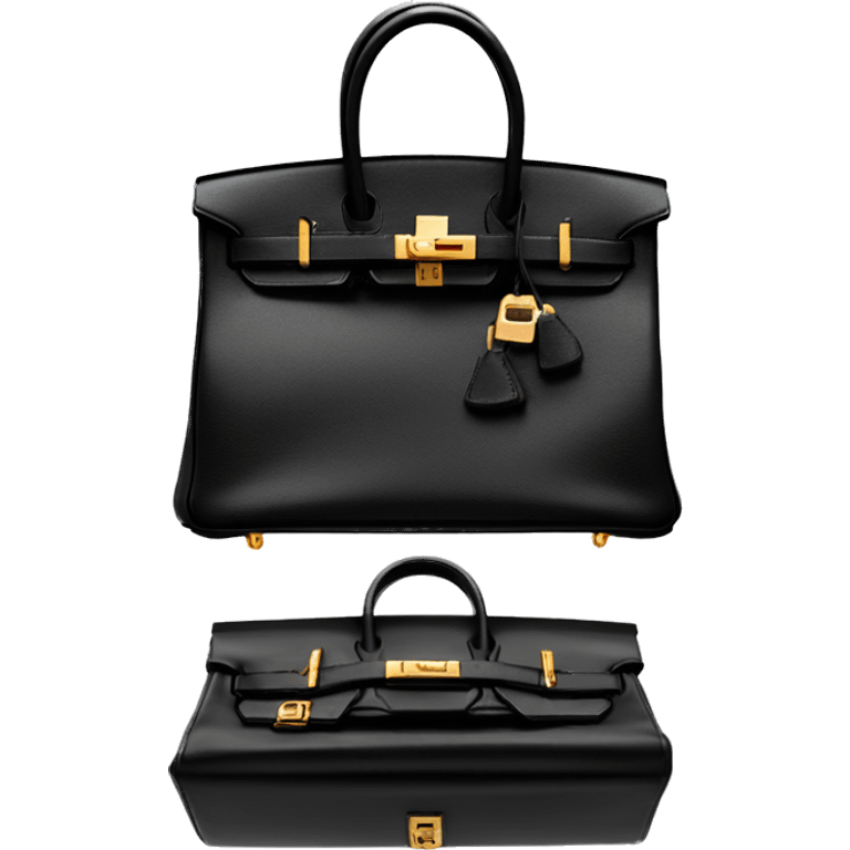 Birkin 25 black with gold emoji