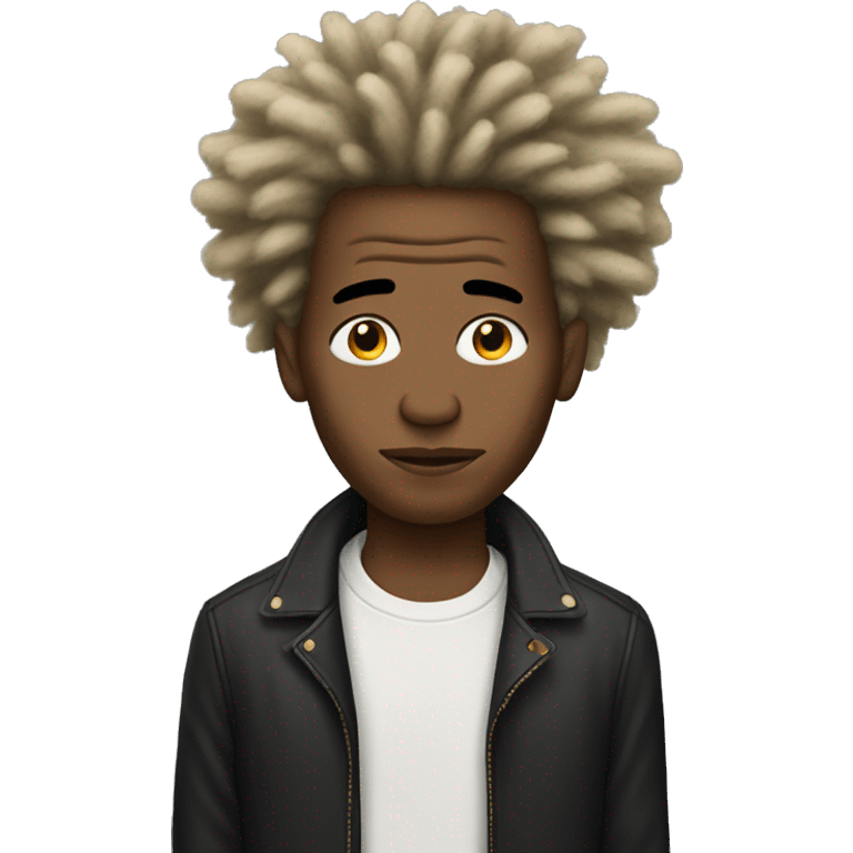 african american man with hair like basquiat  emoji