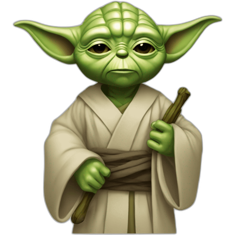 Yoda Master de cuerpo enterocon micrófono emoji