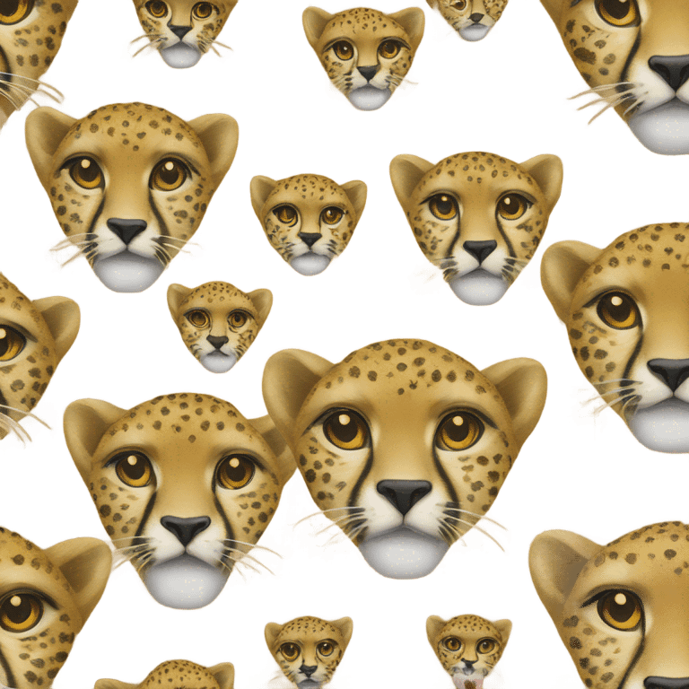 glamourous cheetah with rhinestones  emoji