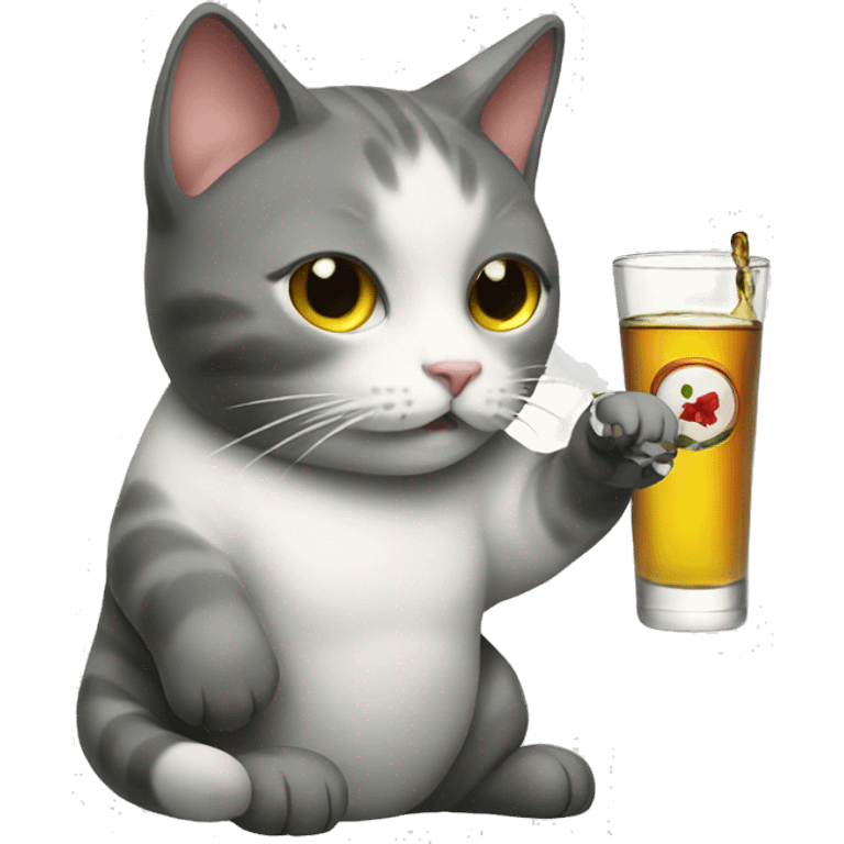 Cat drinking soju  emoji