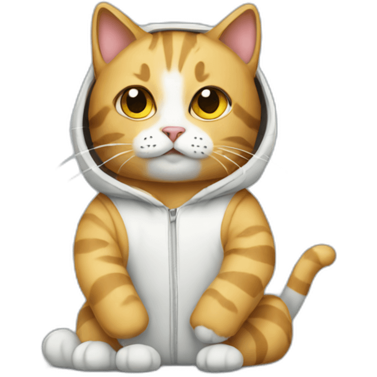 Cat wearing a onesie emoji