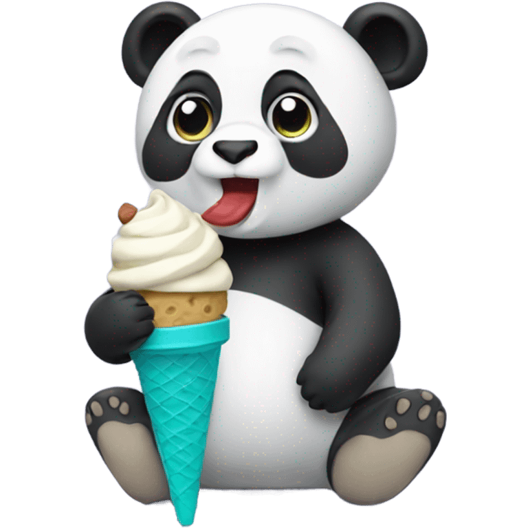 Panda eating ice cream emoji