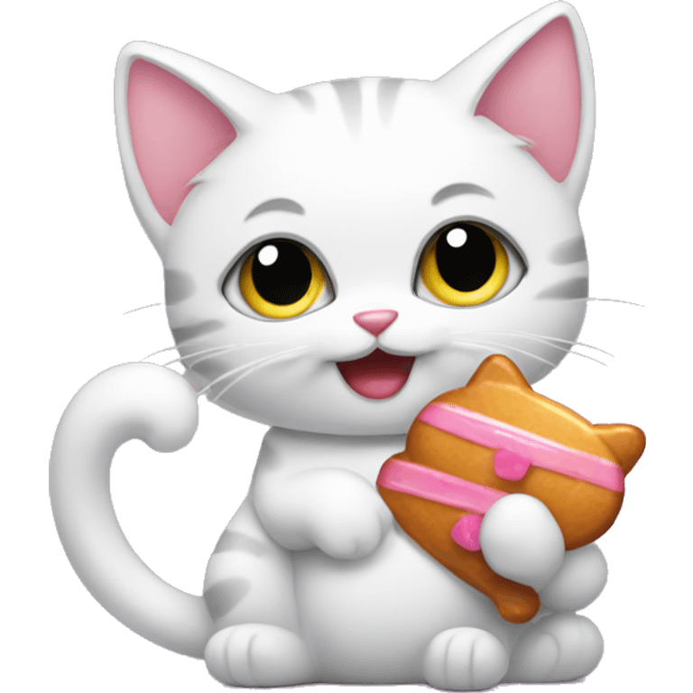 kitty holding candy emoji