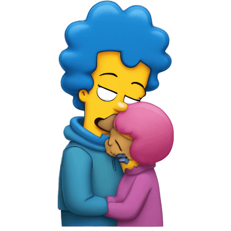 Homer Simpson kissing Marge Simpson emoji