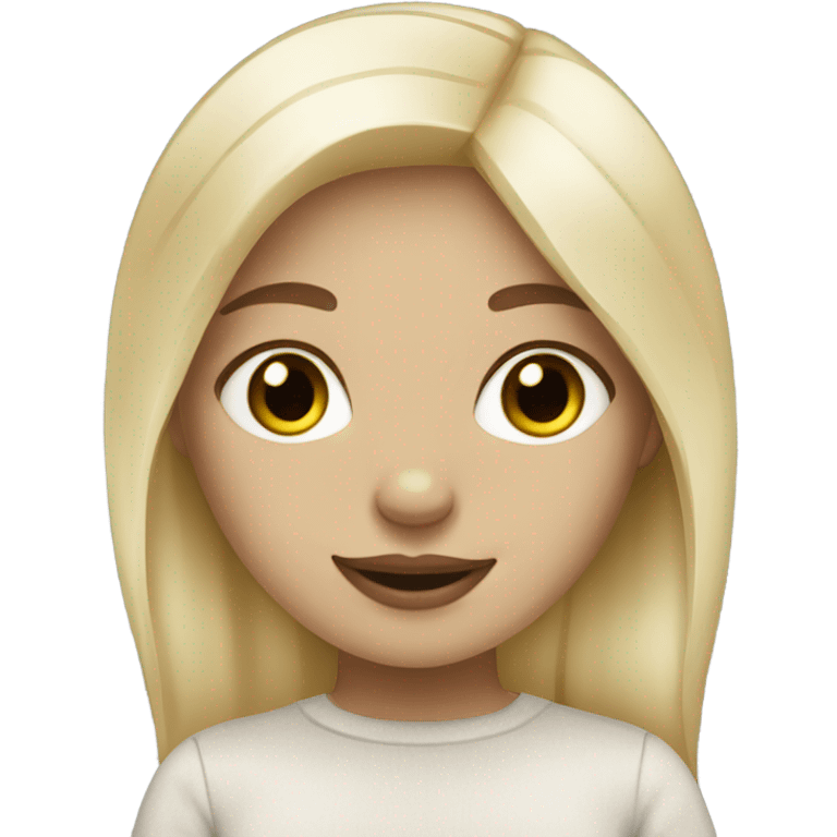 blonde girl with cream husky  emoji