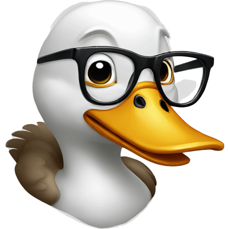 duck with glasse emoji