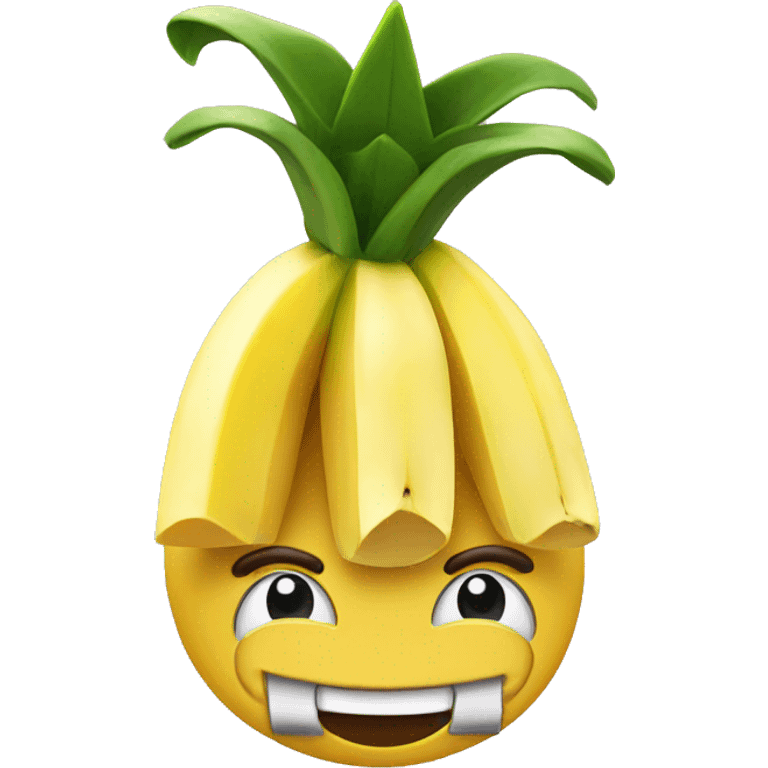 Banana with pineapple hat emoji