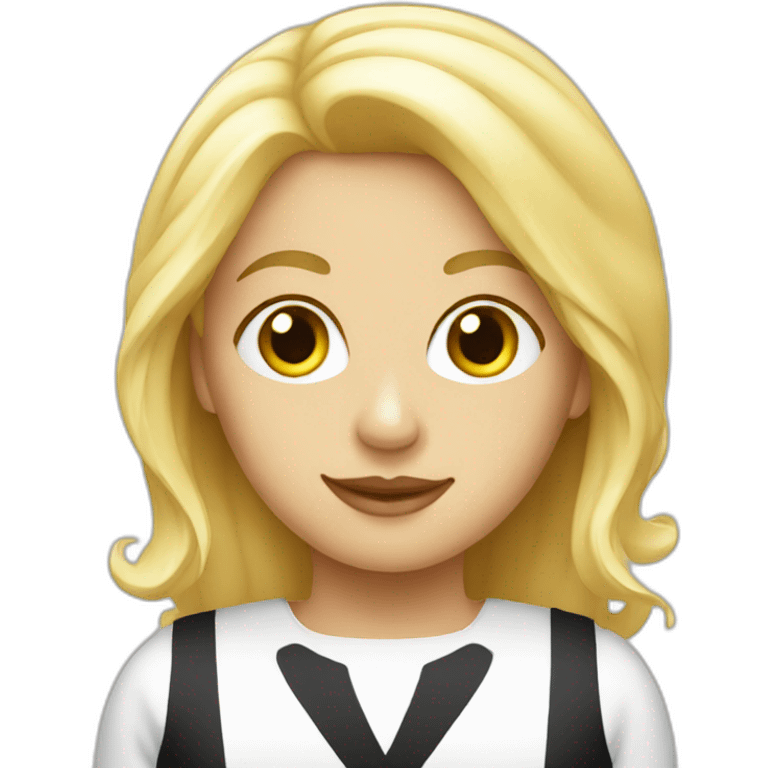 Blonde lady with waiter dress emoji