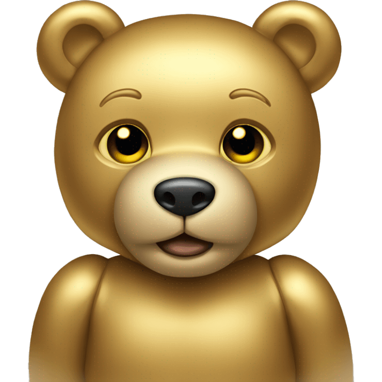 Gold metal teddy bear emoji