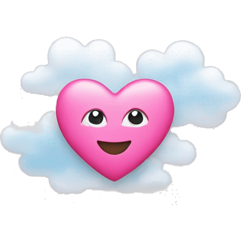 Pink heart with clouds  emoji