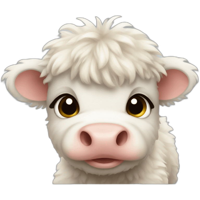 fluffy baby scottish cow emoji