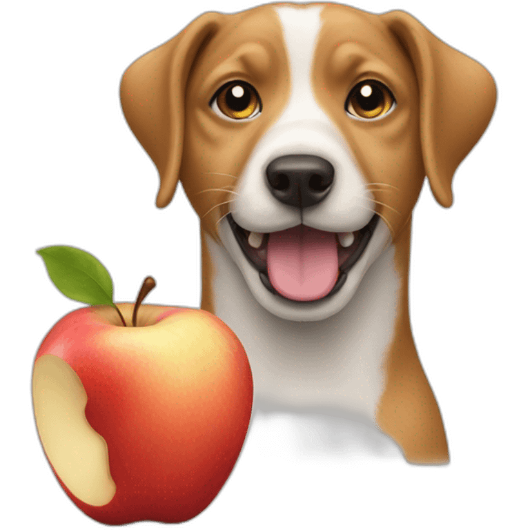 Dog eating apple emoji