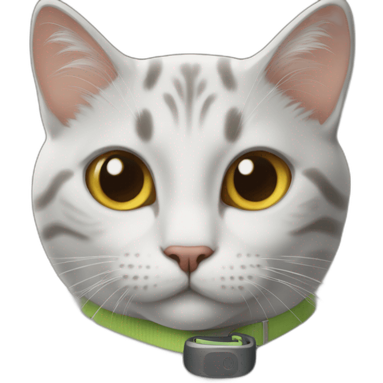 cat with airtag neckband emoji