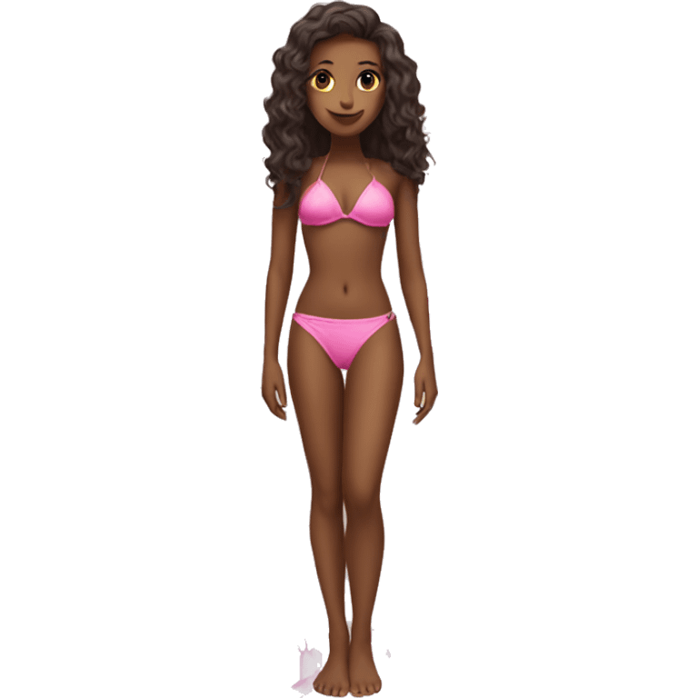 girl in pink bikini beach emoji