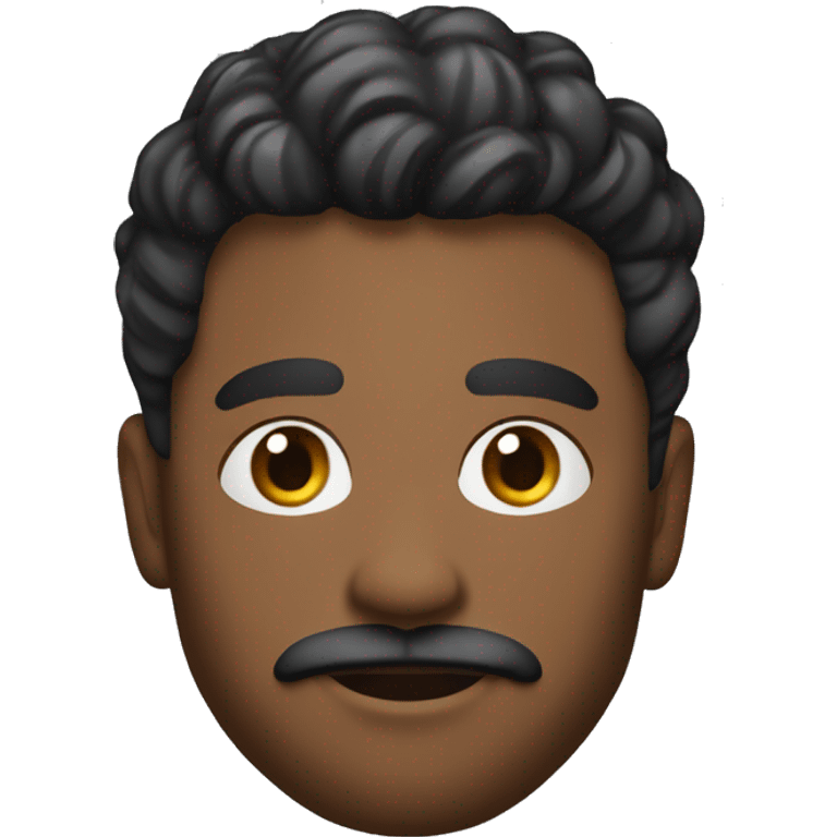 29 year old black guy  with a silver loop earring worn on his left ear and with a low cut  hair cut with a simple moustache and beared on his chin emoji