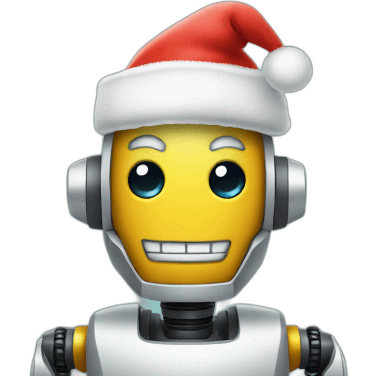 robot wearing santa hat emoji